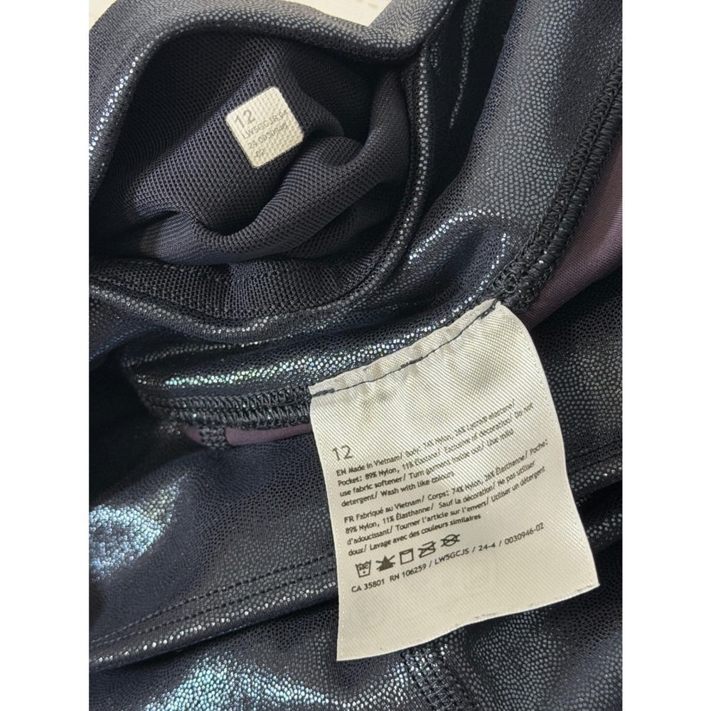 Lululemon Align High-Rise 25' Foil Shine Black Leggings Sz 12 Yoga Cybercore - Picture 7 of 12